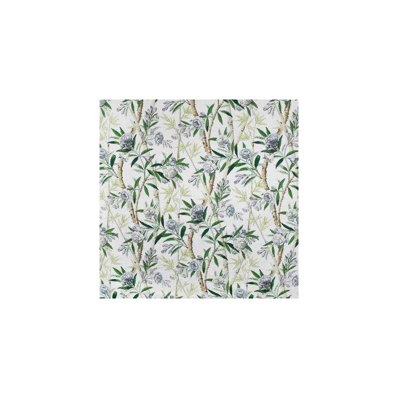 Looking S3197 White Tea Green Asian Greenhouse Fabric