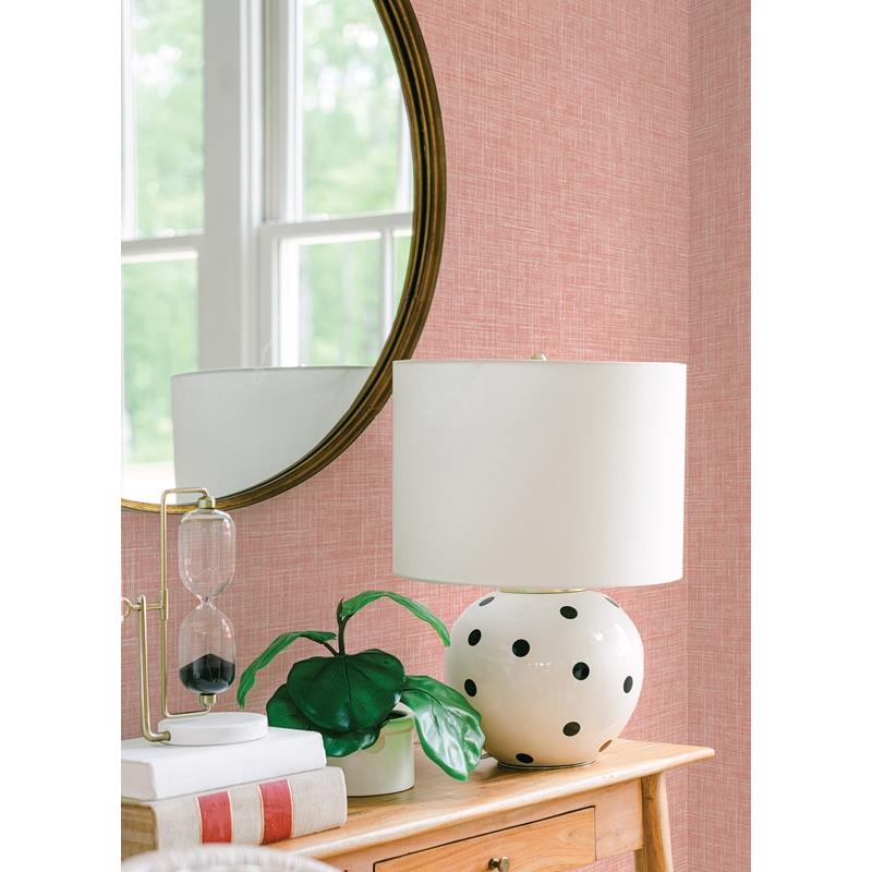 Acquire 4081-26355 Happy Emerson Coral Faux Linen Coral A-Street Prints Wallpaper