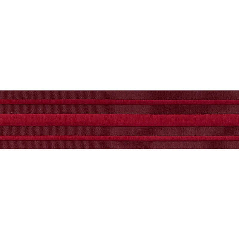 70781 | Military Stripe Tape, Red On Burgundy - Schumacher Fabric