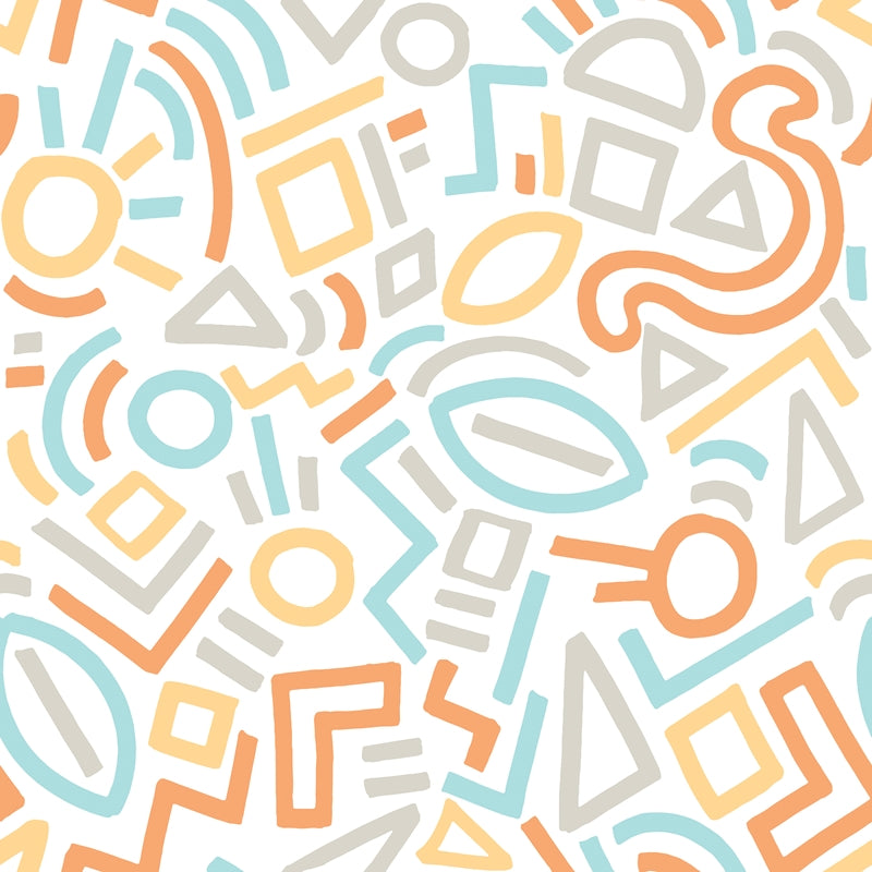 AES4790 Aelfie Multi Doodle Abstract Peel & Stick Wallpaper by NuWallpaper