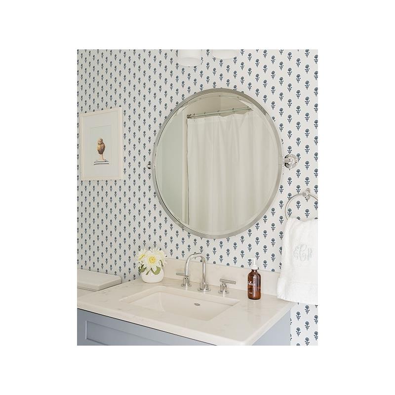 Select AST4337 Erin Gates Libby Blue Heather Mini Floral Wallpaper Blue Heather A-Street Prints Wallpaper