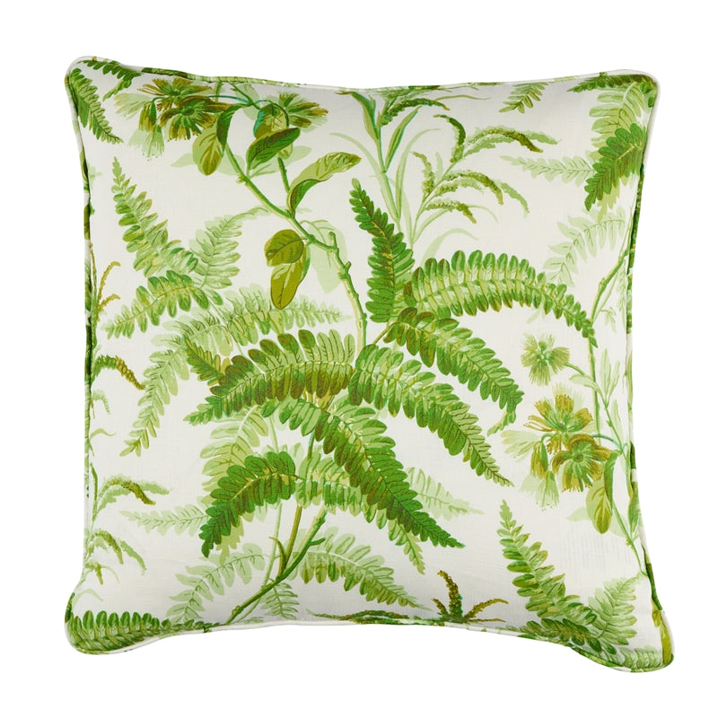 So18010006 | Myers Fern Linen 22" Pillow, Tropical - Schumacher Furniture and Accessories