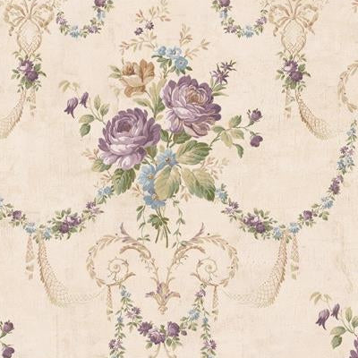 Acquire FF51409 Fairfield Purples Floral by Seabrook Wallpaper