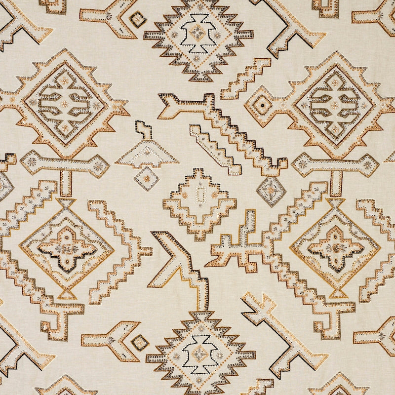Purchase sample of 78380 Ezma Embroidery, Neutral by Schumacher Fabric
