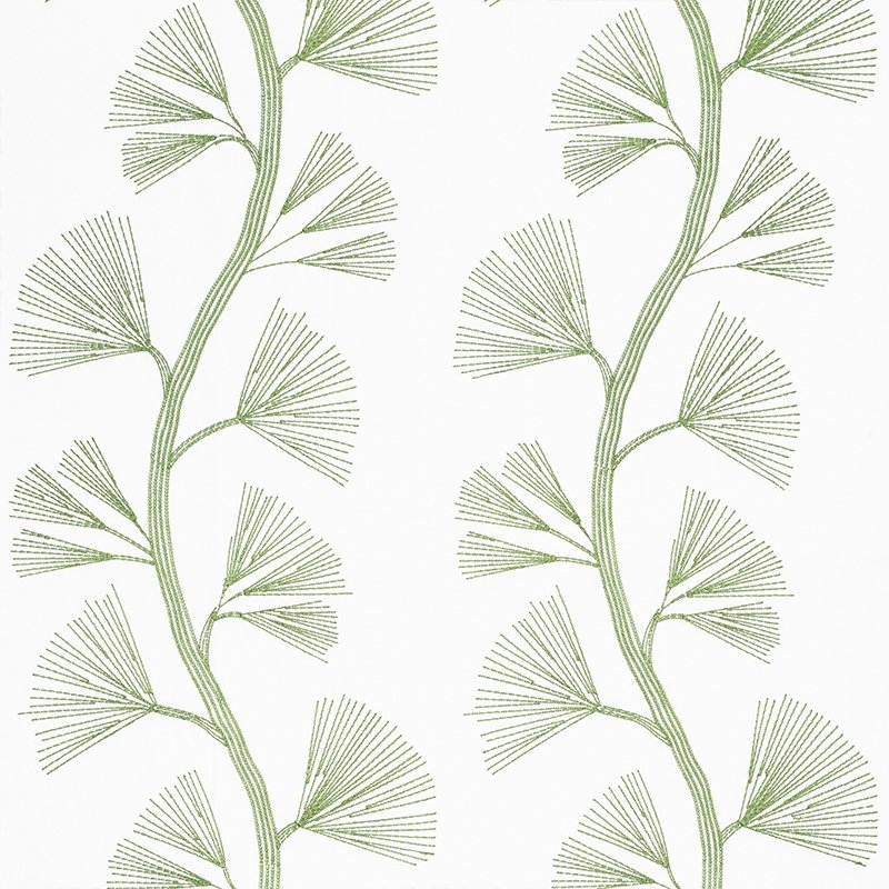 Purchase sample of 73080 Ginkgo Embroidery, Leaf by Schumacher Fabric