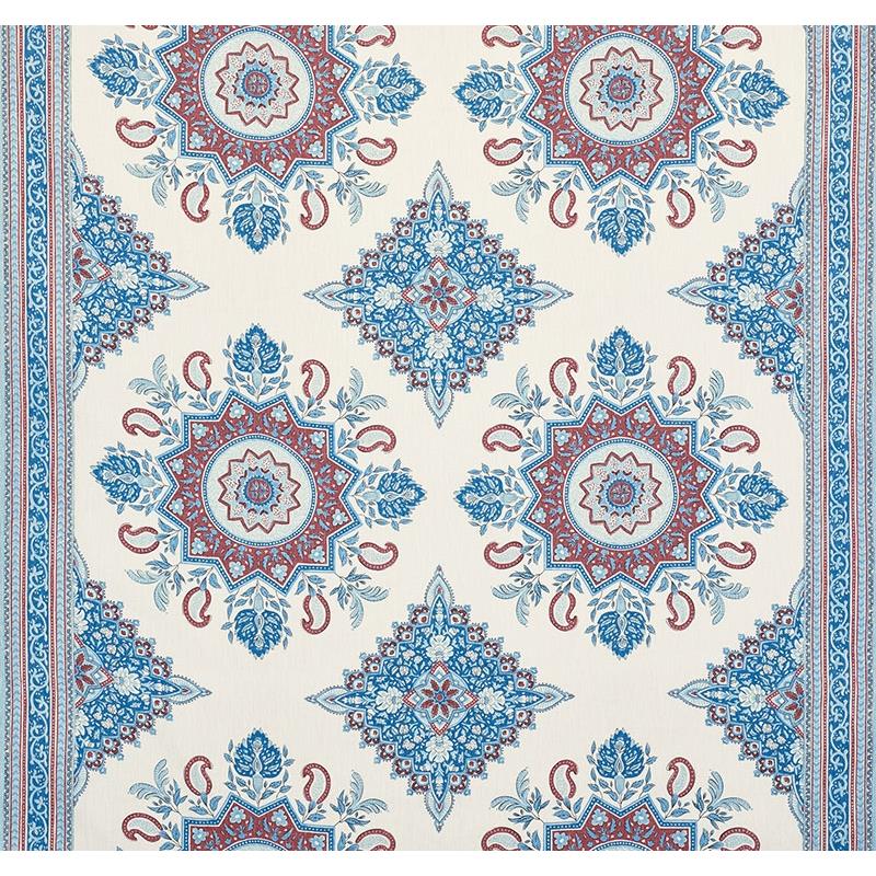 Purchase sample of 176482 Montecito Medallion, Red by Schumacher Fabric