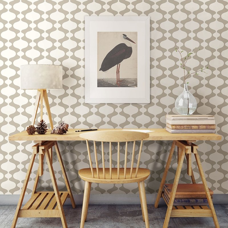 Shop 2782-24541 Emilio Taupe Retro Habitat A-Street Prints Wallpaper