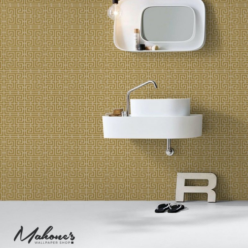 Purchase 5004164 Chinois Fret Sand Schumacher Wallpaper