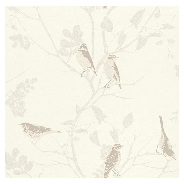 Shop WW-268569 Cosy White Yellow Birds by Washington Wallpaper
