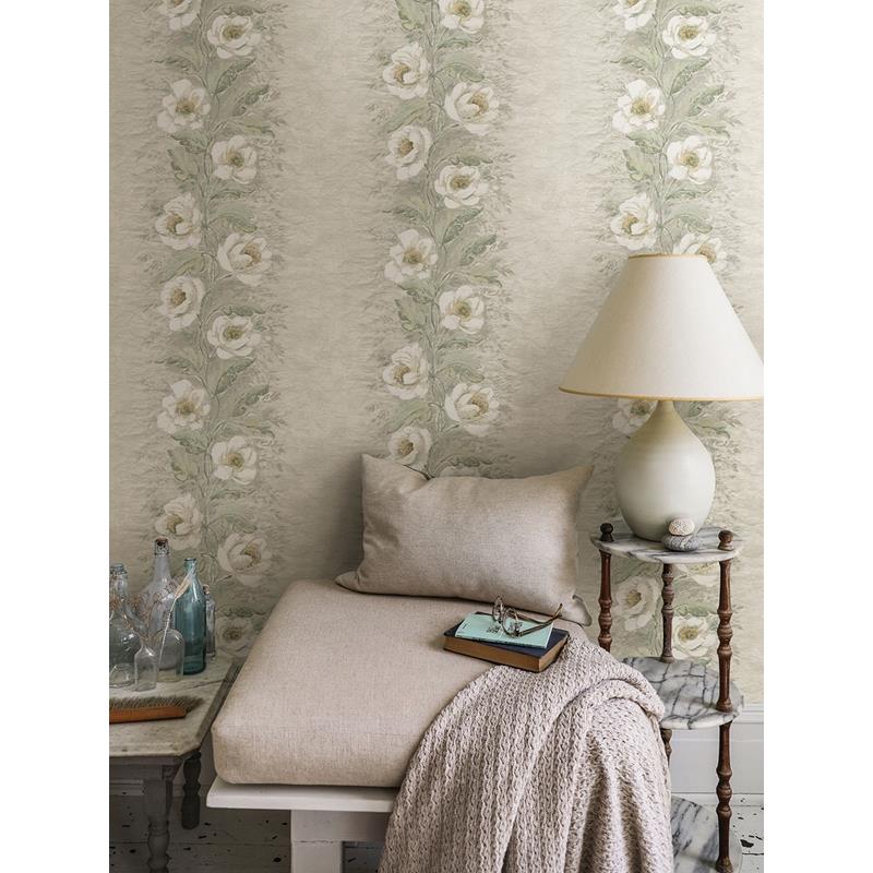 Save on AST4069 Zio and Sons Dutch Garland Timeless Grey Gardenia Stripe Grey A-Street Prints Wallpaper
