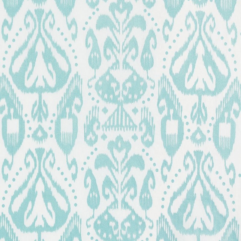 Purchase sample of 69481 Kiva Embroidered Ikat, Sky by Schumacher Fabric