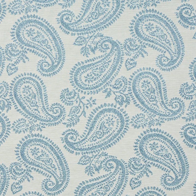 Purchase sample of 78721 Milena Paisley, Sky by Schumacher Fabric