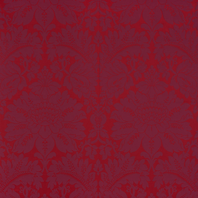 Purchase sample of 71282 Maggiore Damasco, Ruby by Schumacher Fabric