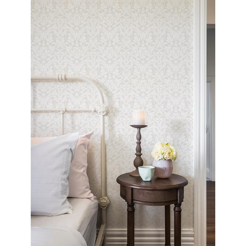 Order 2999-14005 Annelie Rosali Cream Scroll Damask Creme A-Street Prints Wallpaper