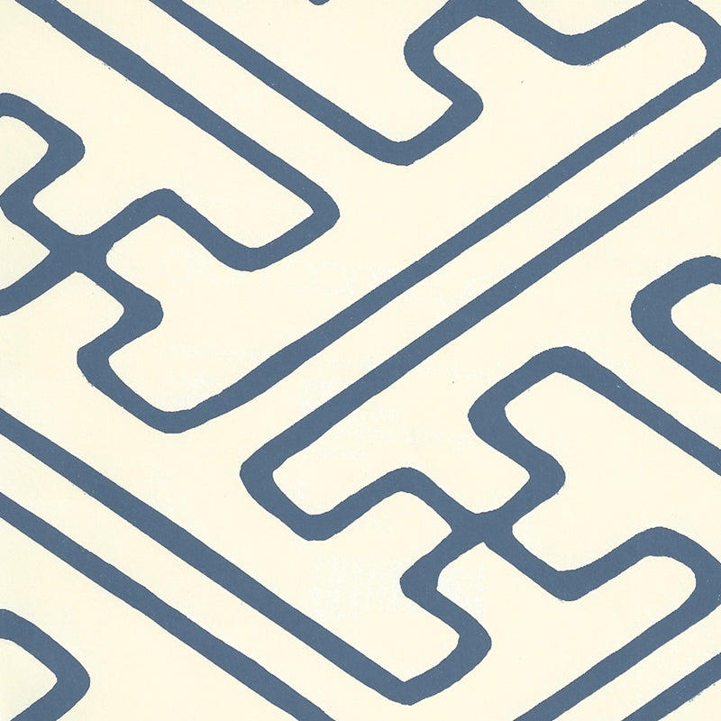 Select AP207-16 Saya Gata Navy Almost White by Quadrille Wallpaper