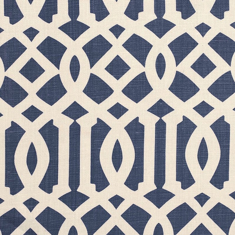 Purchase sample of 174411 Imperial Trellis Ii, Ivory / Navy by Schumacher Fabric