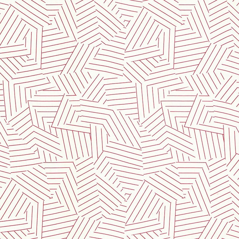 Purchase sample of 176051 Deconstructed Stripe, Red by Schumacher Fabric