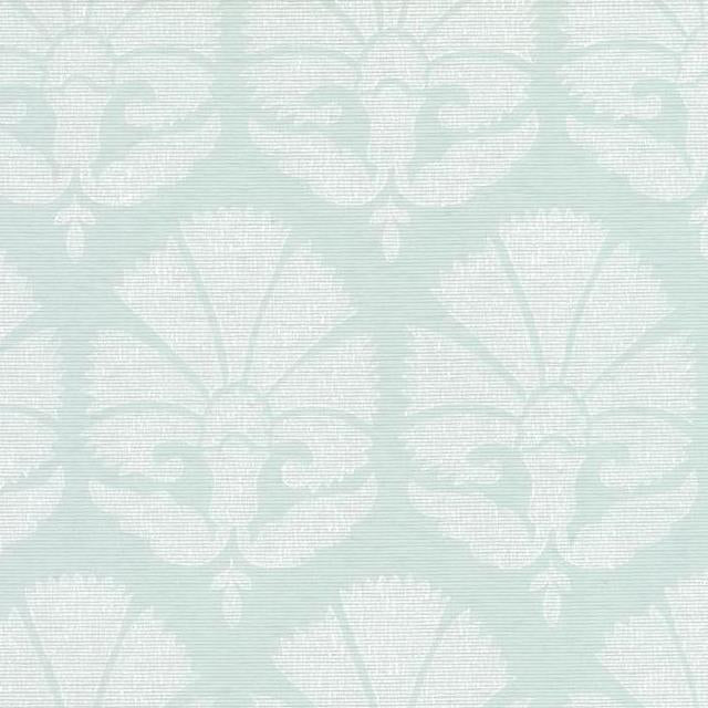 View HC7573 Handcrafted Naturals Ottoman Fans Lt Blue/White by Ronald Redding Wallpaper