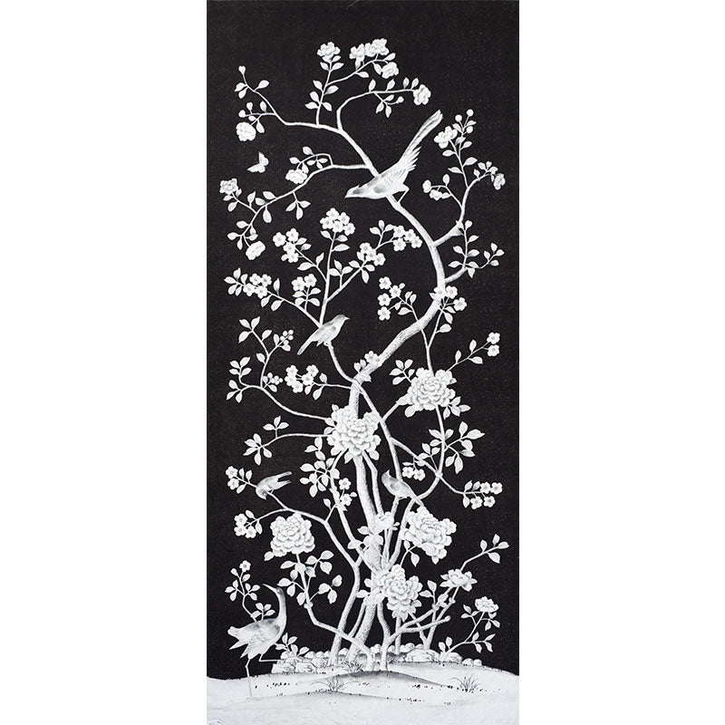 Purchase sample of 175047 Chinois Palais, Noir by Schumacher Fabric