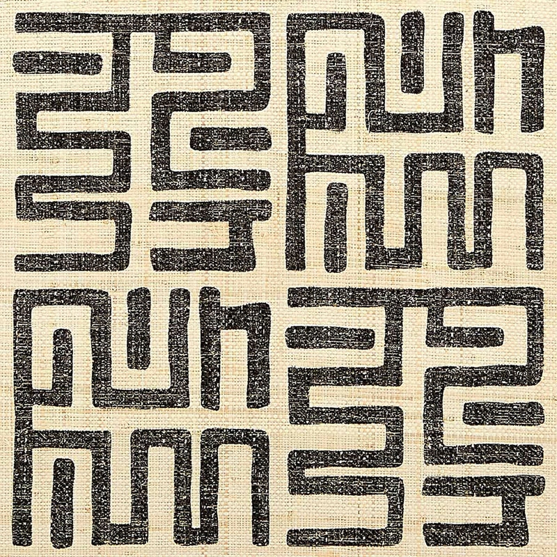 Purchase 1665 Kuba Cloth Charcoal On White Island Raffia Phillip Jeffries Wallpaper