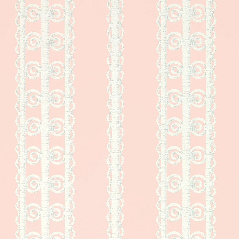 View 5007721 Wicker Stripe Frangipani Schumacher Wallpaper