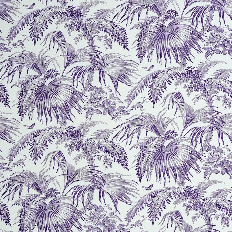 Purchase sample of 179512 Toile Tropique, Purple by Schumacher Fabric