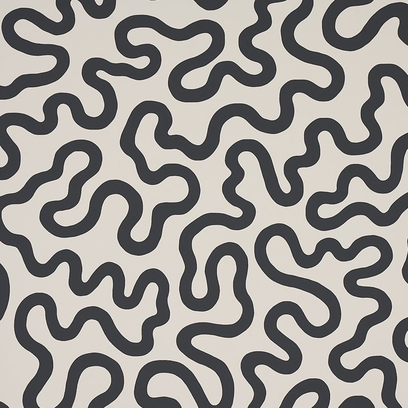 Order 5012930 Riley Soft Black Schumacher Wallcovering Wallpaper