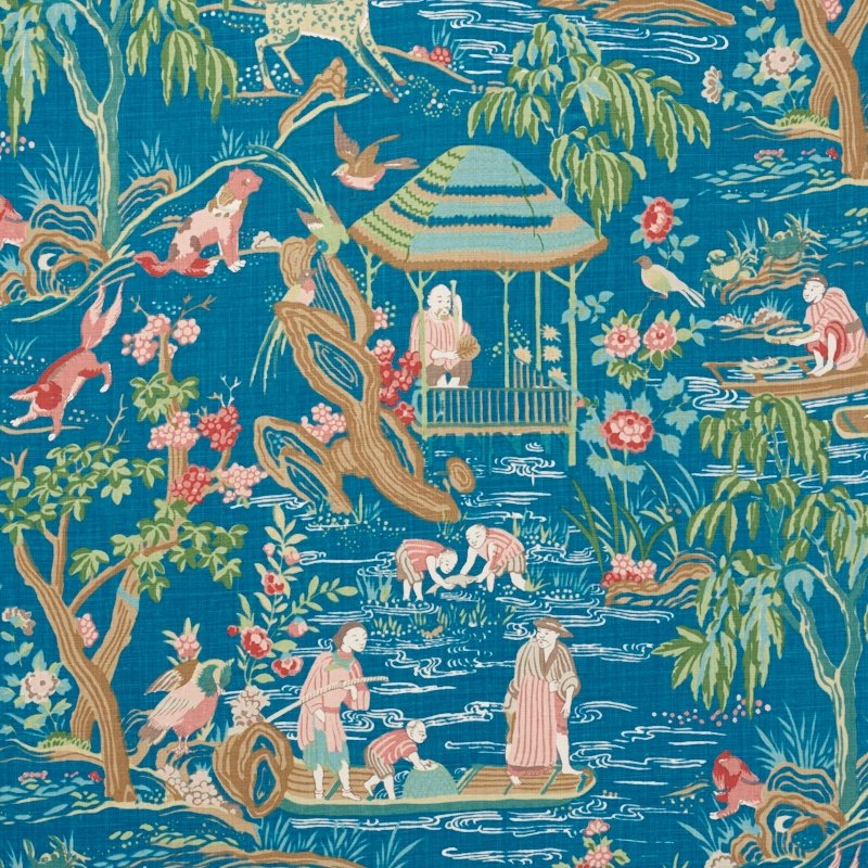 Purchase sample of 176775 Yangtze River, Peacock by Schumacher Fabric