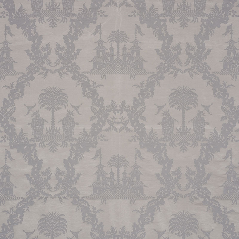 Purchase sample of 71831 Chinoiserie Royale, Platinum by Schumacher Fabric