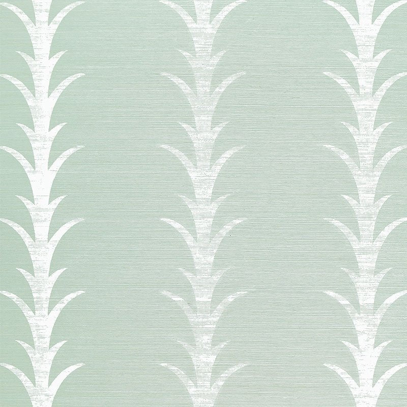 View 5006053 Acanthus Stripe Seaglass Chalk Schumacher Wallpaper