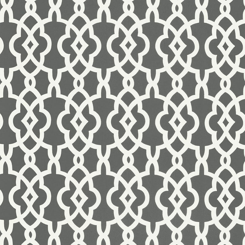 Shop 5005141 Summer Palace Fret Smoke Schumacher Wallpaper