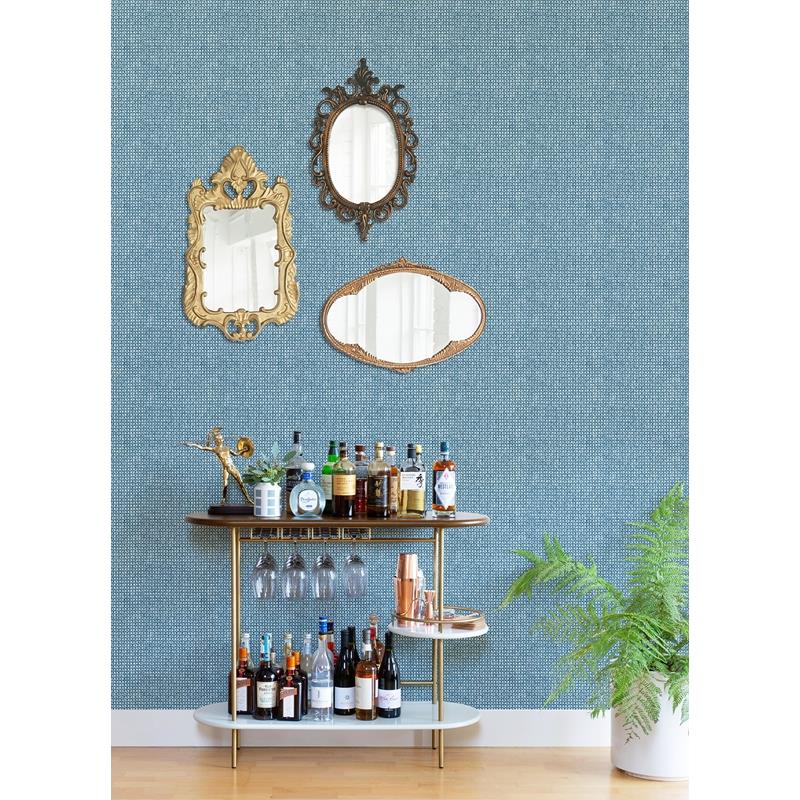 Buy 4014-26442 Seychelles Zia Blue Basketweave Wallpaper Blue A-Street Prints Wallpaper
