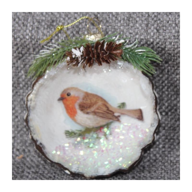 XM4440D Glass Robin Ornament
