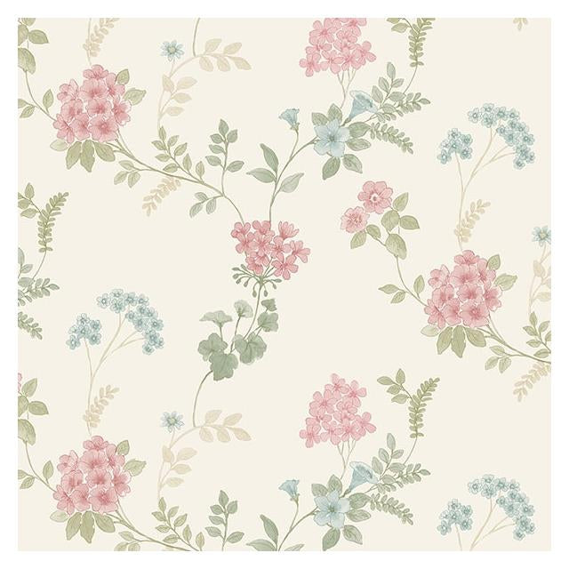 Acquire AF37734 Flourish (Abby Rose 4) Pink Fern Floral Wallpaper by Norwall Wallpaper