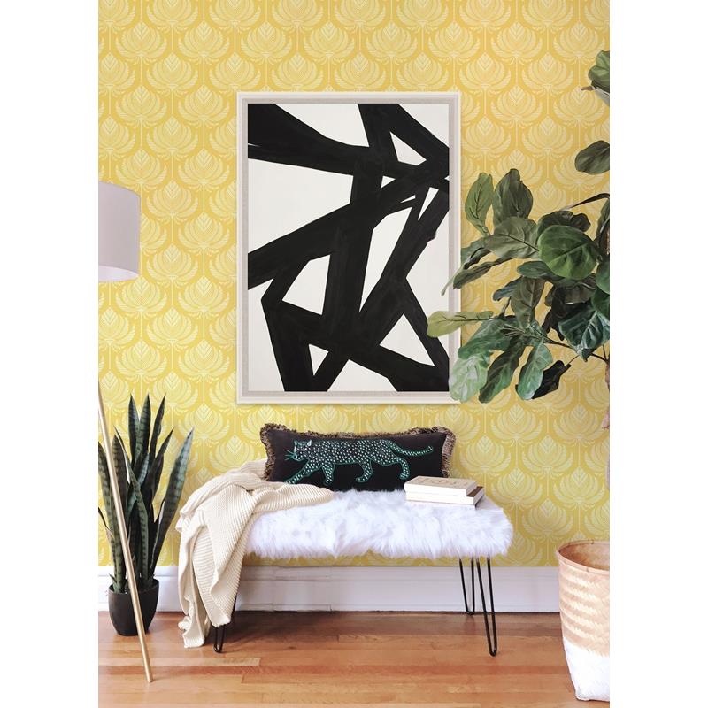 Find 4014-26427 Seychelles Palmier Yellow Lotus Fan Wallpaper Yellow A-Street Prints Wallpaper