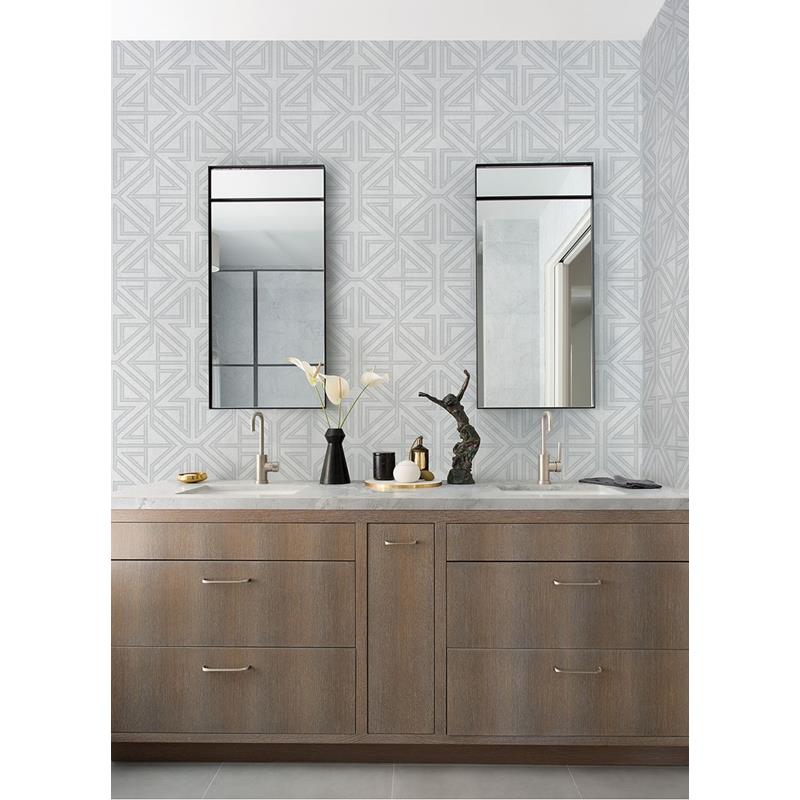 Find 2975-26227 Scott Living II Kachel Grey Geometric Grey A-Street Prints Wallpaper