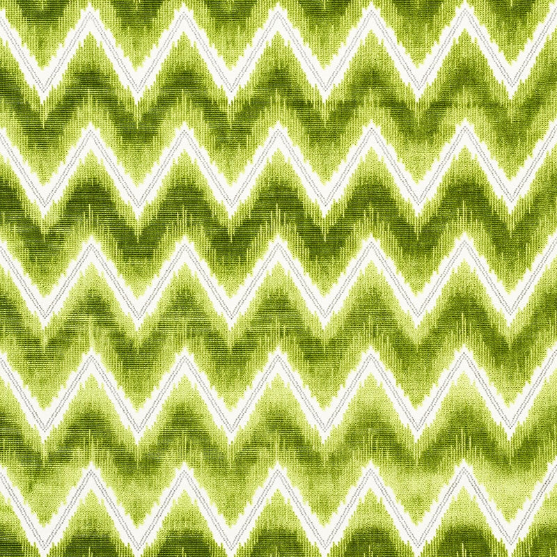 Purchase sample of 72843 Chevron Velvet, Leaf by Schumacher Fabric