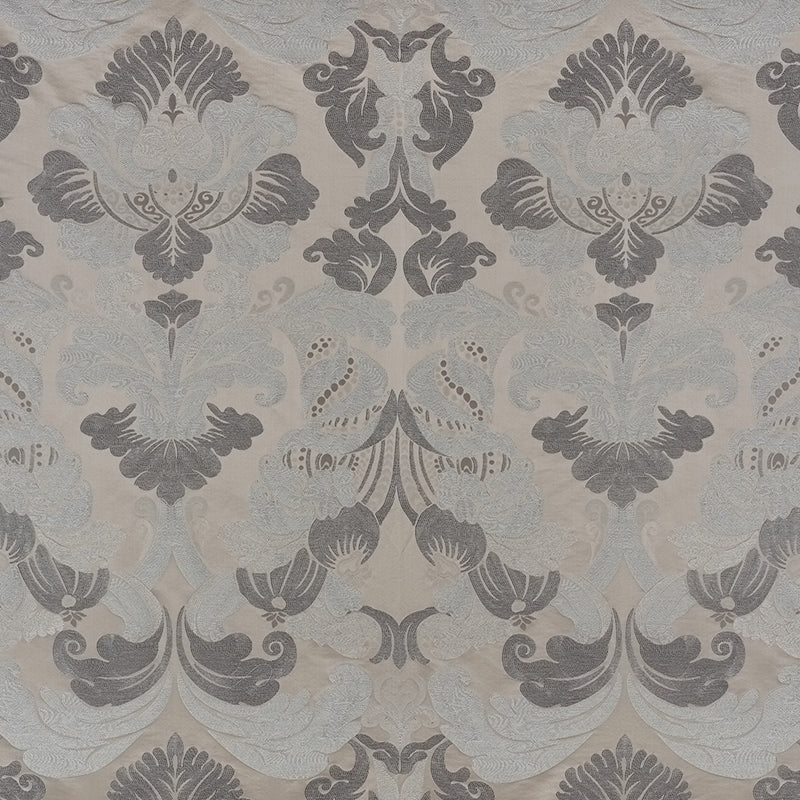Purchase sample of 71470 Molveno Damasco, Pewter by Schumacher Fabric