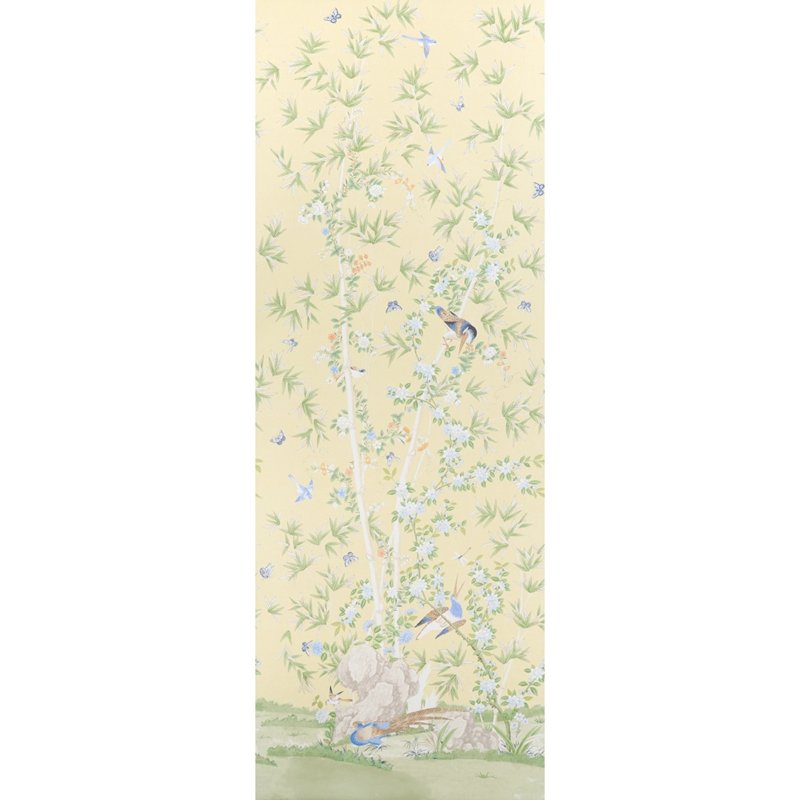 Select 5007747 Brighton Pavilion Panel Yellow Schumacher Wallcovering Wallpaper