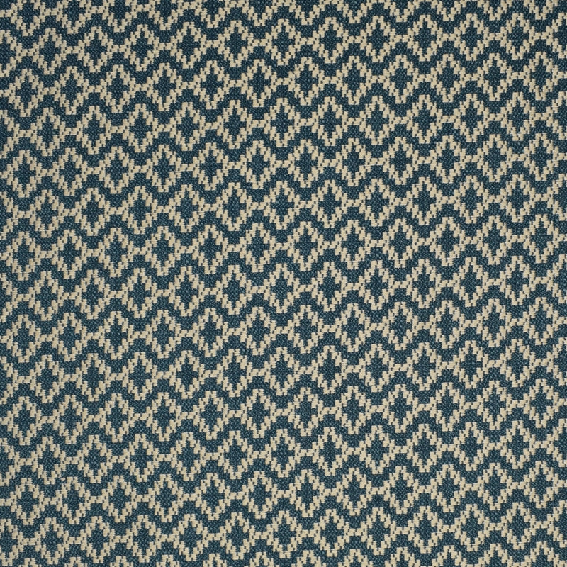 View F1974 Petrol Blue Geometric Greenhouse Fabric
