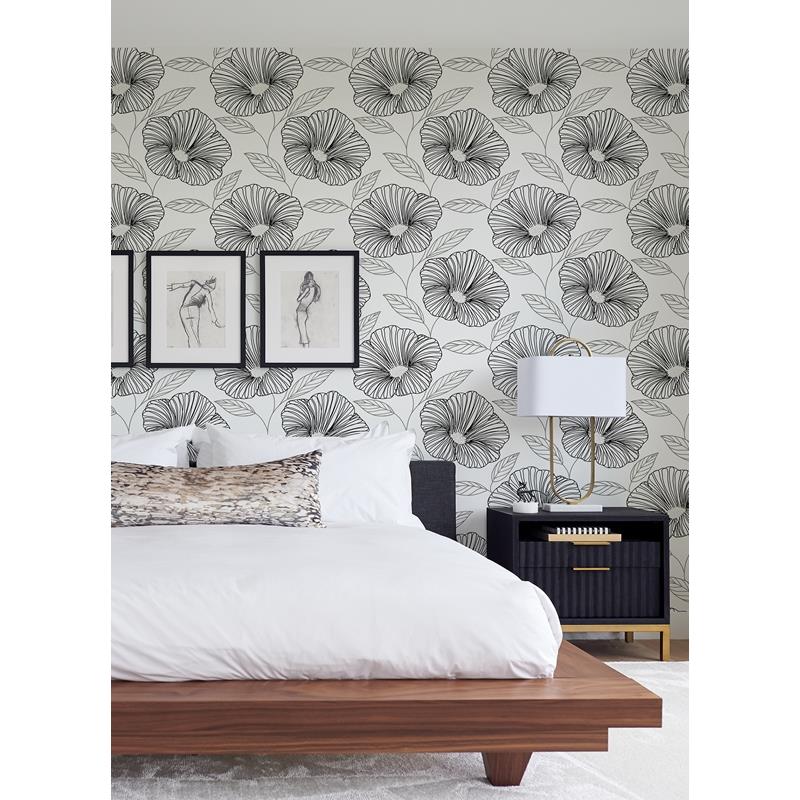 Search 2973-91134 Daylight Mythic Black Floral Black A-Street Prints Wallpaper