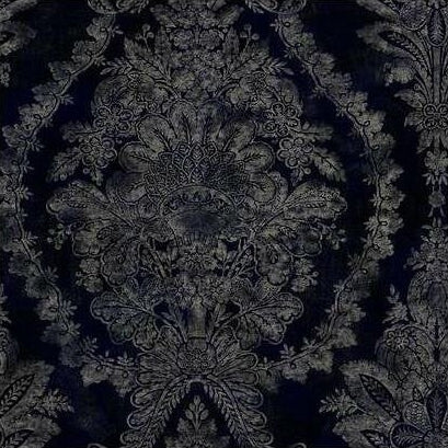 Select KT2215 Ronald Redding 24 Karat Charleston Damask Wallpaper Navy by Ronald Redding Wallpaper