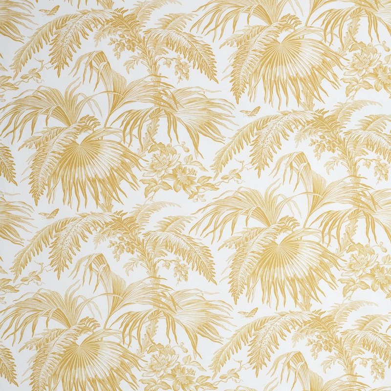 Purchase sample of 179510 Toile Tropique, Gold by Schumacher Fabric