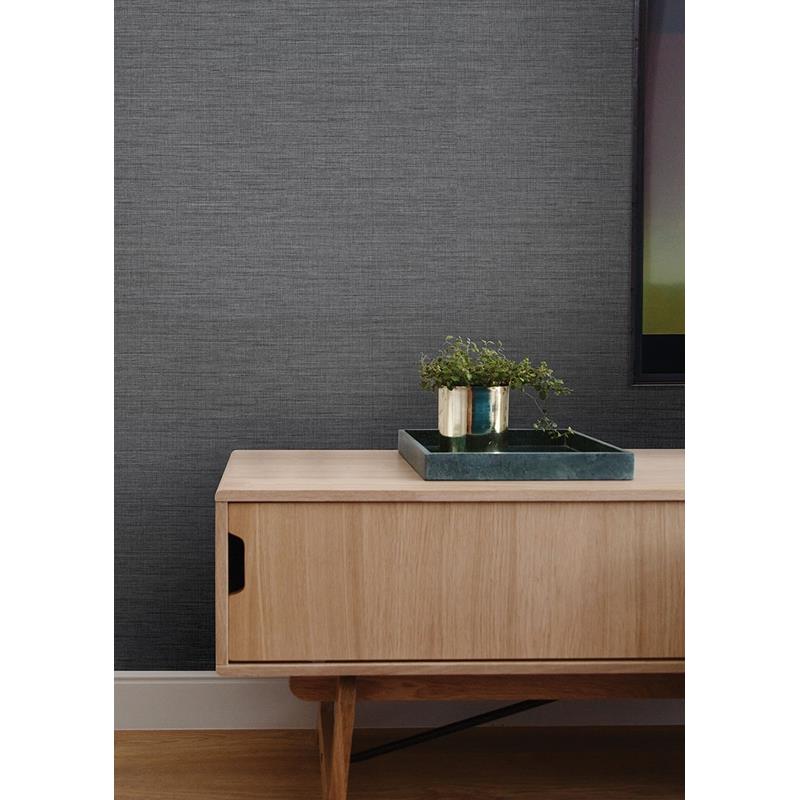 View 2829-82068 Fibers Essence Dark Grey Linen Texture A Street Prints Wallpaper