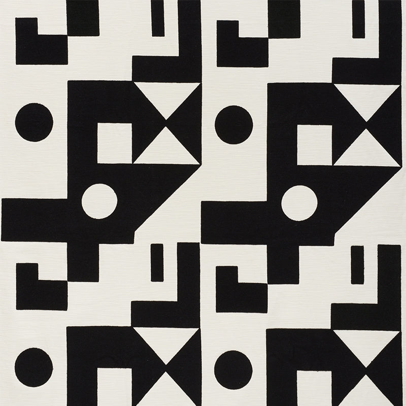 Purchase sample of 75690 Binary Embroidery, Black by Schumacher Fabric