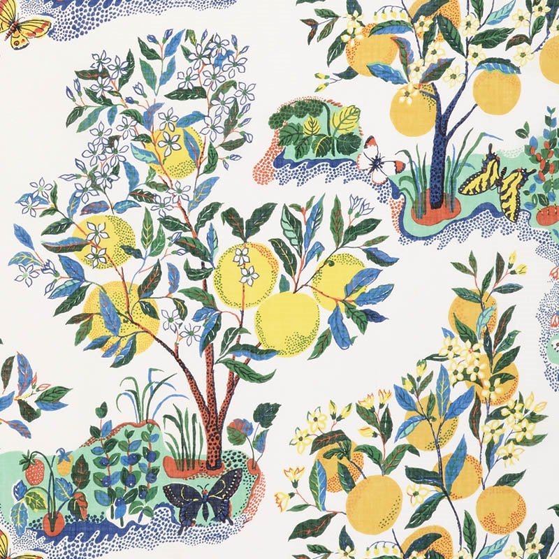 Purchase sample of 178350 Citrus Garden Sheer, Primary by Schumacher Fabric