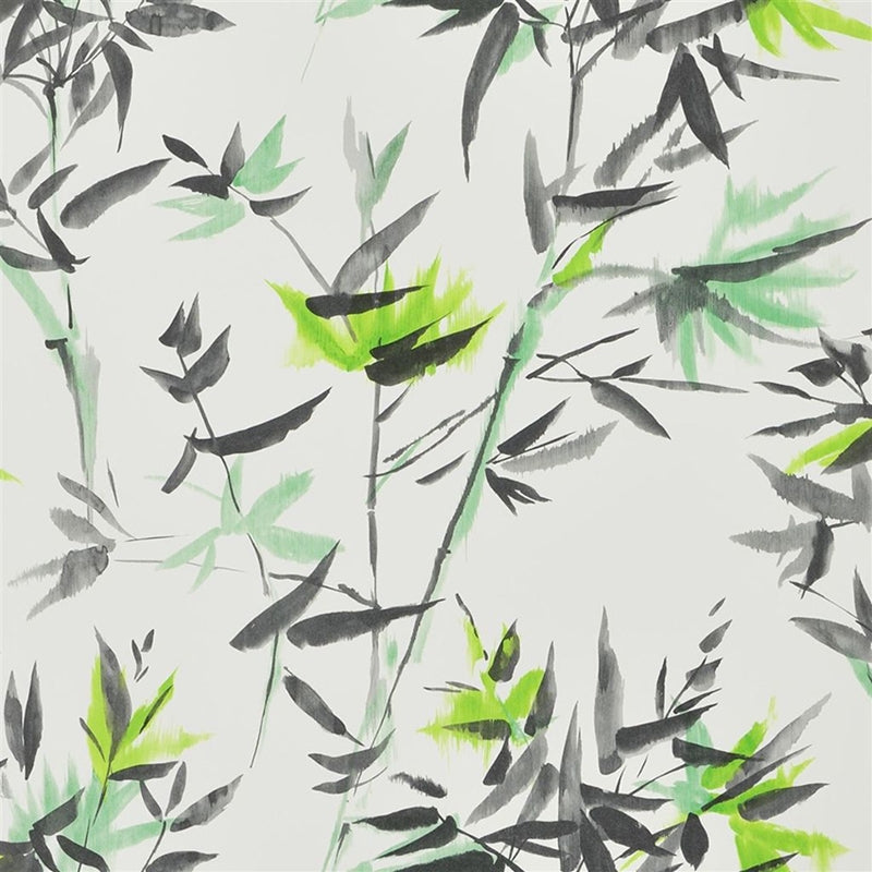 Sample PDG652-03 Bamboo, Lime by Designer Guild Wallpaper