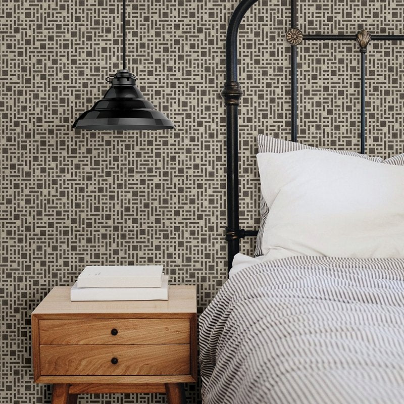 Buy 2764-24340 Bento Brown Geometric Mistral A-Street Prints Wallpaper