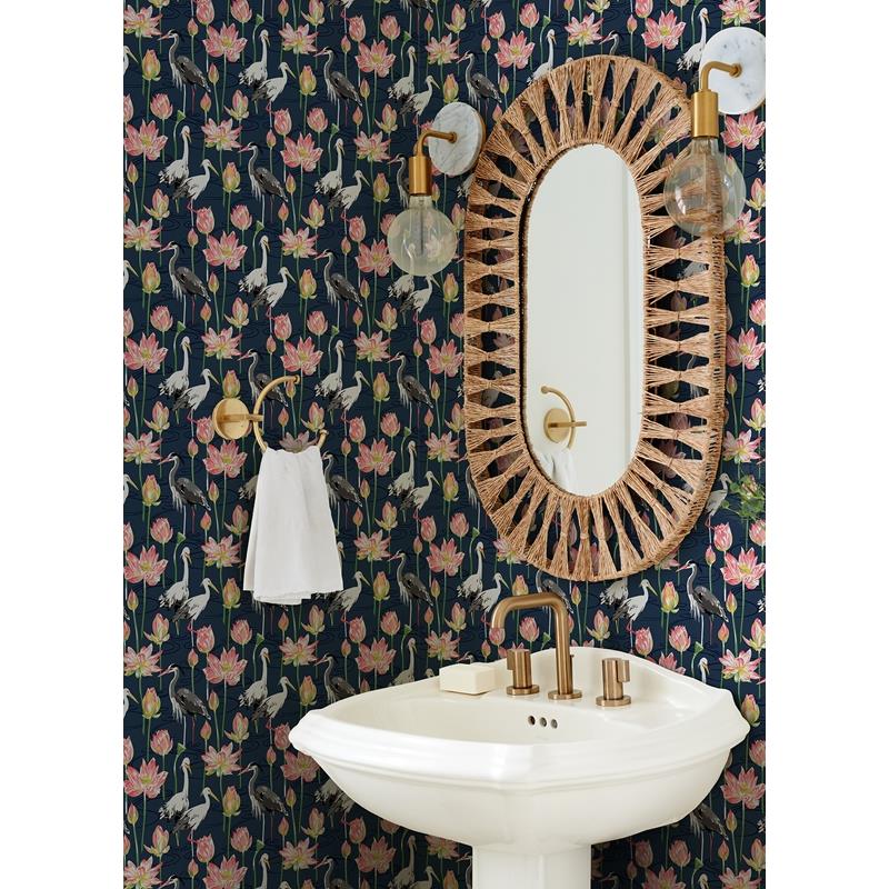 Search 4081-87550 Happy Barton Navy Heron Navy A-Street Prints Wallpaper