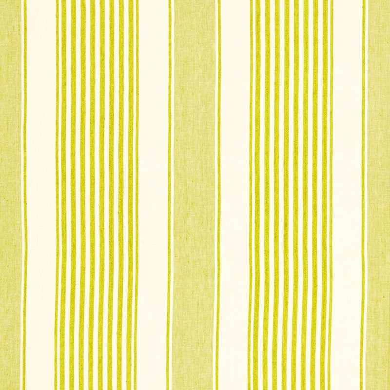 Purchase sample of 66091 Summerville Linen Stripe, Limeade by Schumacher Fabric